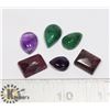 Image 1 : #142-EMERALD/AMERTHYST/ RUBY 65.30ct