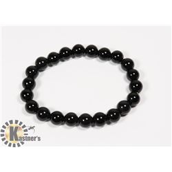 #233-RAINBOW BLACK OBSIDIAN BRACELET 8mm/ 7.5"