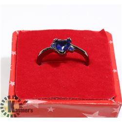 HEART PRINCESS CUT AMETHYST LIKE RING SZ6