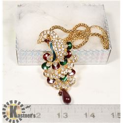 CRYSTAL PEACOCK NECKLACE