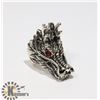 Image 1 : MENS HEAVY SILVERSTEEL DRAGON HEAD BIKER RING