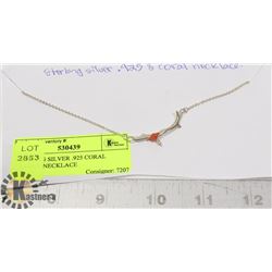 STERLING SILVER .925 CORAL BRANCH NECKLACE