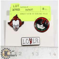 LOT OF THREE NEW IT THEME PINS