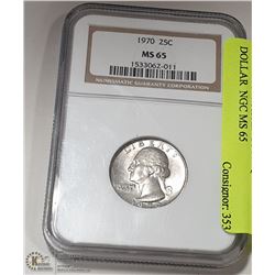 USA 1970  WASHINGTON QUARTER DOLLAR  NGC MS 65