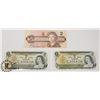 Image 1 : TWO CANADIAN 1972 $1 BILLS & ONE 1986 $2 BILLS