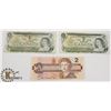 Image 1 : TWO CANADIAN 1972 $1 BILLS & ONE 1986 $2 BILLS