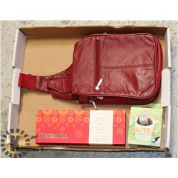 BUXTON LEATHER PURSE,DAVIDS ICED TEAS,+MR TEA