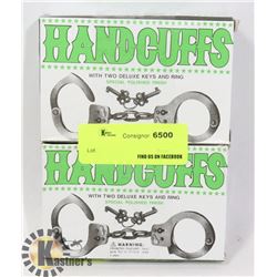 TWO NEW HANDCUFFS WITH KEYS