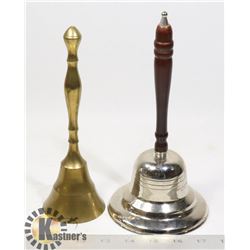 A PAIR OF VINTAGE SCHOOL BELLS