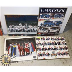 LOT OF 4 OILERS PICTURES, 18" X 24"