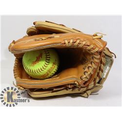 2 BALL GLOVES & 1 BALL