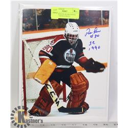 NHL EDMONTON OILERS GOALIE RON LOW SIGNED PHOTO