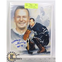 NHL TORONTO MAPLE LEAFS GOALIE HOF 76 JOHNNY BOWER