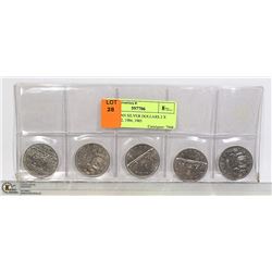 CANADIAN SILVER DOLLARS. 1982, 1984, 1985  AND 2