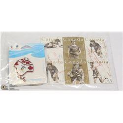 6 USED CANADA OLYMPIANS STAMPS AND 2010 VANCOUVER
