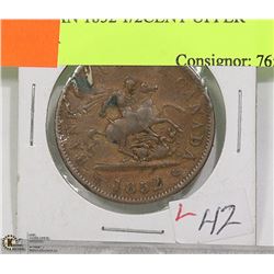 CANADIAN 1852 1/2CENT UPPER CANADA