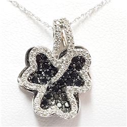 70) 18KT WHITE GOLD BLACK DIAMOND PENDANT WITH