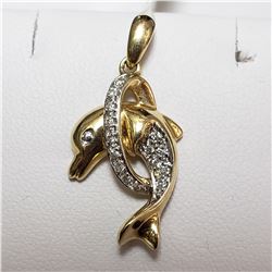 58) 14KT YELLOW & WHITE GOLD DIAMOND SET PENDANT.