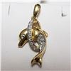 Image 1 : 58) 14KT YELLOW & WHITE GOLD DIAMOND SET PENDANT.