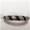 Image 1 : 57) 14KT WHITE GOLD BLACK DIAMOND RING. SIZE 7