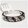 Image 2 : 57) 14KT WHITE GOLD BLACK DIAMOND RING. SIZE 7