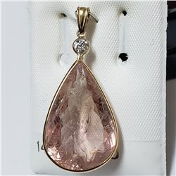 54) 14KT YELLOW GOLD MORGANITE BERYL & DIAMOND