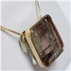 Image 2 : 52) 14KT YELLOW GOLD WATERMELON TOURMALINE PENDANT