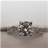 Image 1 : 51) 14KT WHITE GOLD DIAMOND RING. SIZE 7