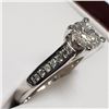 Image 2 : 51) 14KT WHITE GOLD DIAMOND RING. SIZE 7