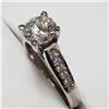 Image 3 : 51) 14KT WHITE GOLD DIAMOND RING. SIZE 7