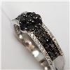 Image 3 : 59) 14KT WHITE GOLD BLACK DIAMOND RING. SIZE 7
