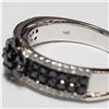 Image 4 : 59) 14KT WHITE GOLD BLACK DIAMOND RING. SIZE 7