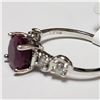 Image 2 : 61) 10KT WHITE GOLD RUBY AND DIAMOND RING. SIZE 6.