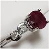 Image 3 : 61) 10KT WHITE GOLD RUBY AND DIAMOND RING. SIZE 6.