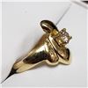Image 2 : 63)10KT YELLOW GOLD DIAMOND SOLITAIRE RING. SIZE 8