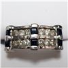 Image 1 : 65)10KT WHITE GOLD DIAMOND AND SAPPHIRE RING.