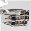 Image 2 : 65)10KT WHITE GOLD DIAMOND AND SAPPHIRE RING.