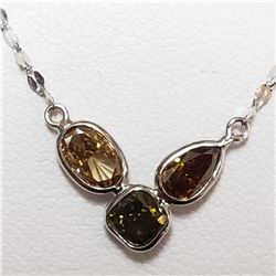 66) 18KT WHITE GOLD FANCY CUT & COLORED DIAMOND