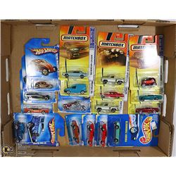 BOX OF 17 HOTWHEEL/ MATCHBOX COLLECTIBLE CARS
