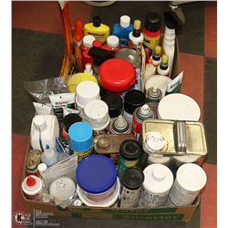 2 FLATS OF SHOP SUPPLIES FLUIDS CLEANERS