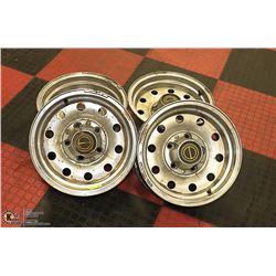 16 X 8 AND 1/2 SILVER RIMS