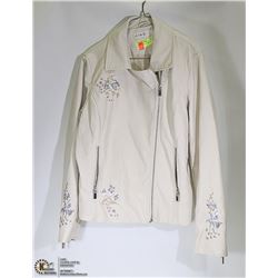 WHITE LADIES LEATHER JACKET SIZE L