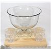 Image 1 : GLASS BOWL, CUTTING BOARD AND CANDLE HOLDERS