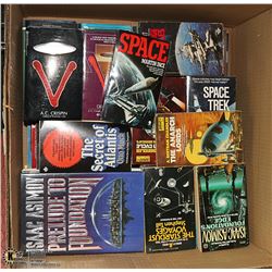 BIG BOX OF SCI-FI BOOKS.  ISAAC ASIMOV, BATTLESTAR