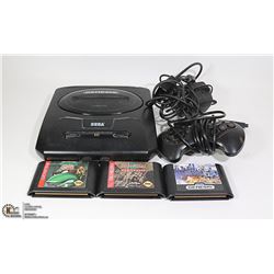 ORIGINAL SEGA GENESIS W/ 3 GAMES, CONTROLLER