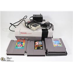 ORIGINAL NINTENDO NES W/ 3 GAMES, CONTROLLER, ETC