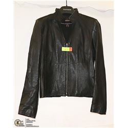 DANIER BLACK LEATHER JACKET - LADIES SIZE S