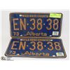 Image 1 : VINTAGE PAIR OF ALBERTA LICENSE PLATES