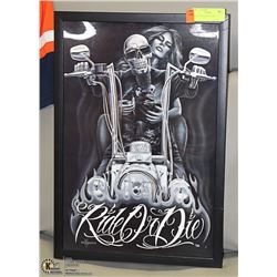 RIDE OR DIE 3D WALL ART 14 X 20.5