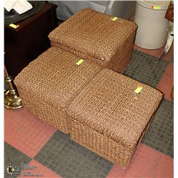3-PC BROWN FOOT REST/ STOOLS/ SEATS